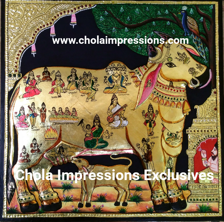 Kamadenu Tanjore Painting- Story the Divine Cow